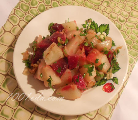 Щи из свежей капусты и мяса в мультиварке + картофельный салат