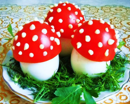 Украшение фаршированных яиц