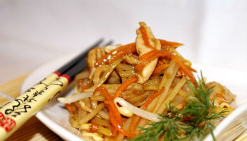 Рецепт куриного салата с лапшоц по-китайски