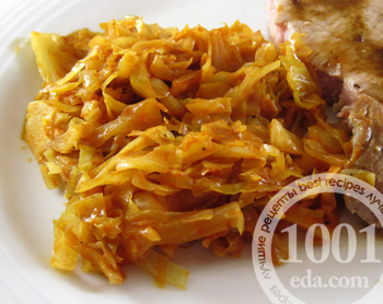 Рецепт тушеной капусты с картофелем и грибами