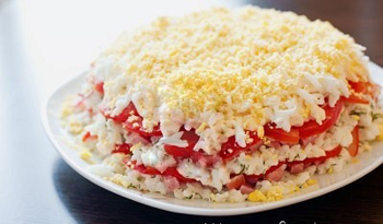 Рецепт селедки под шубой с сыром и помидорами