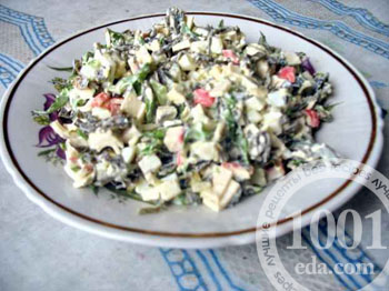 Рецепт салата Оливье с морской капустой 