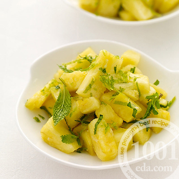 Рецепт салата с ананасами и имбирем