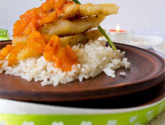 Рыба с ананасом для романтического ужина