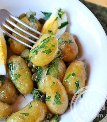 Рецепт салата из картофеля с зеленью