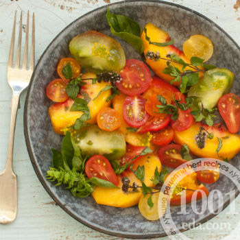 Рецепт с персиками и помидорами
