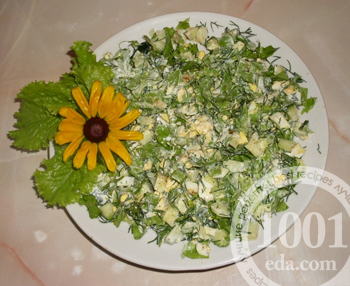 Рецепт вкусного яичного салата с огурцом 