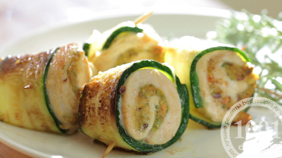 куриные рулетики с цуккини и фисташковой начинкой