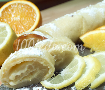 Бисквитный рулет с апельсинами и лимонами: рецепт с пошаговым фото