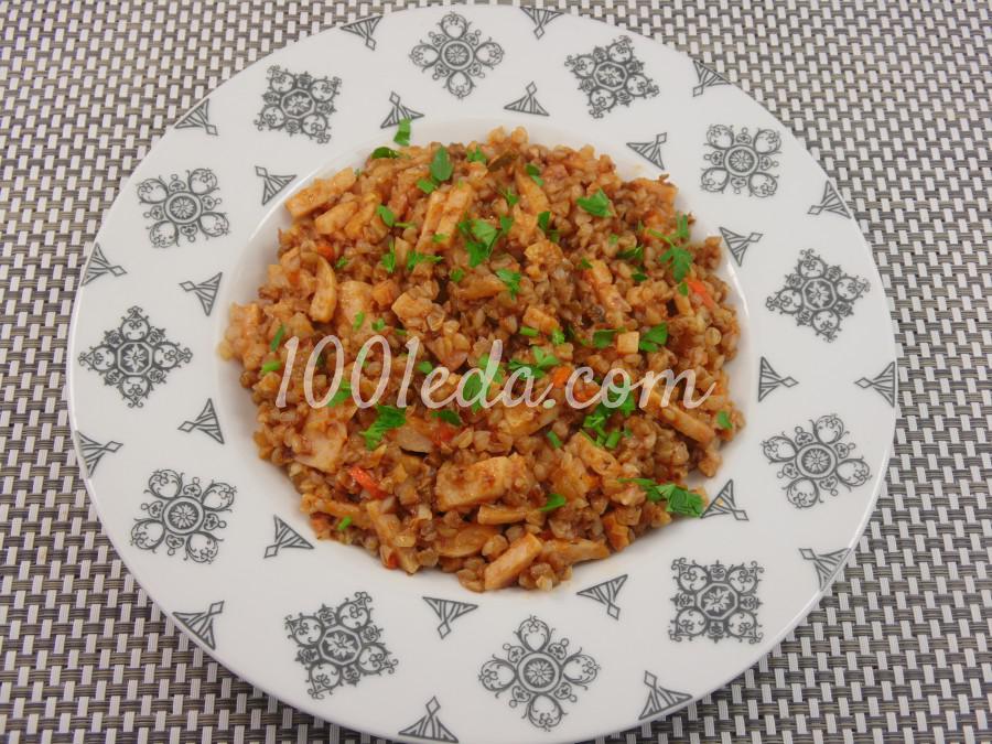 Гречка с ветчиной и солеными огурцами