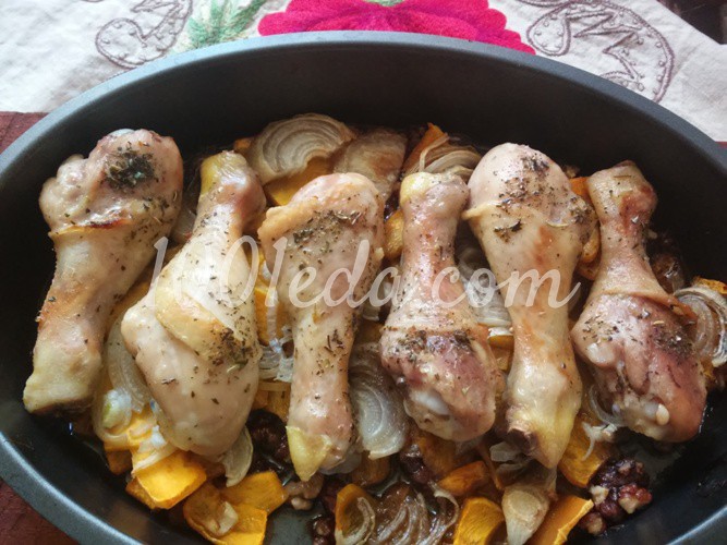Куриные голени с орехами и тыквой: рецепт с пошаговым фото