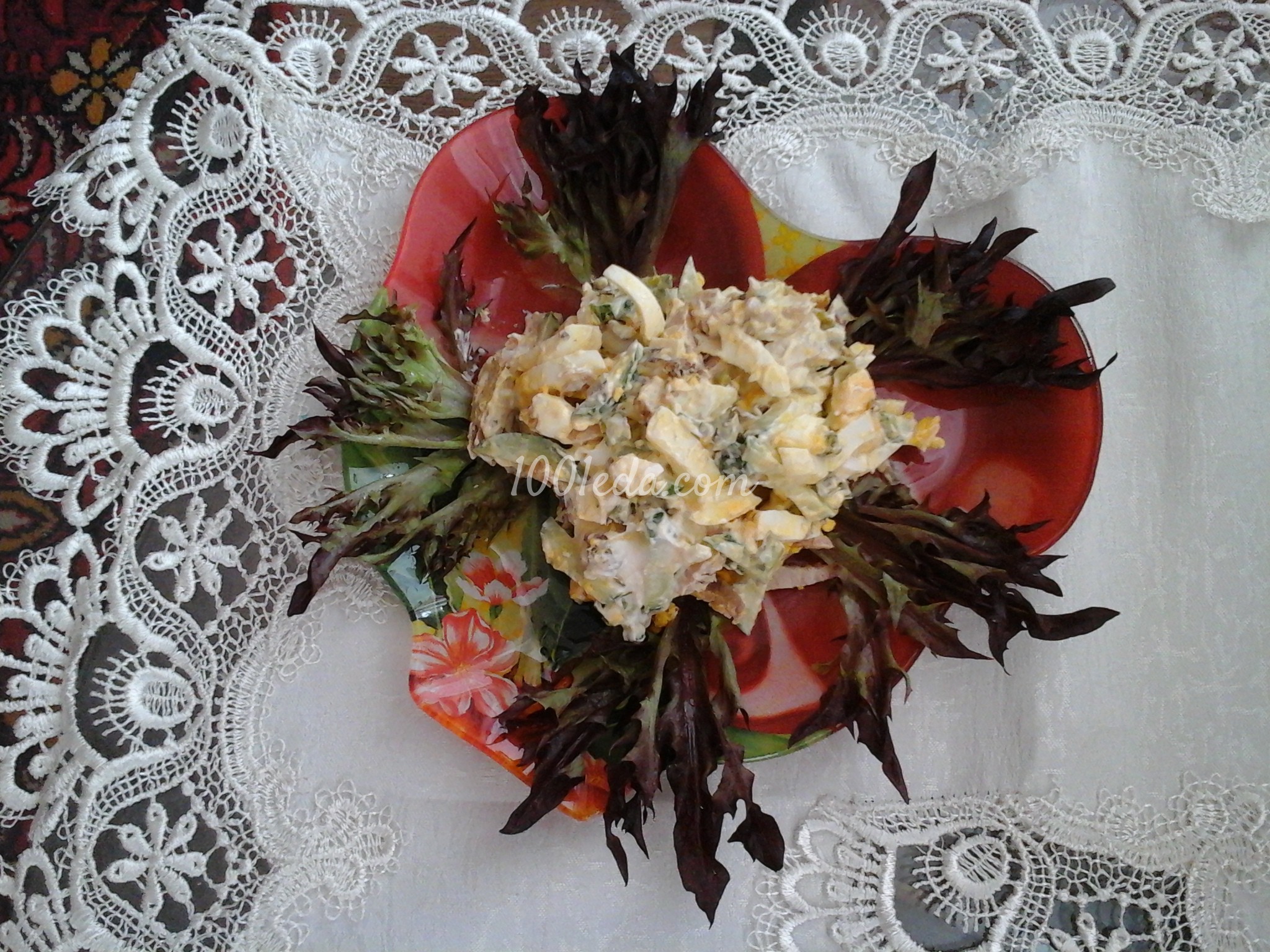 Весенний салат с ветчиной