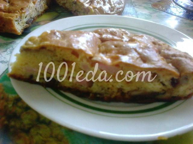 Пирог на обед с грибами и вареной колбасой на сметанном тесте: рецепт с пошаговым фото