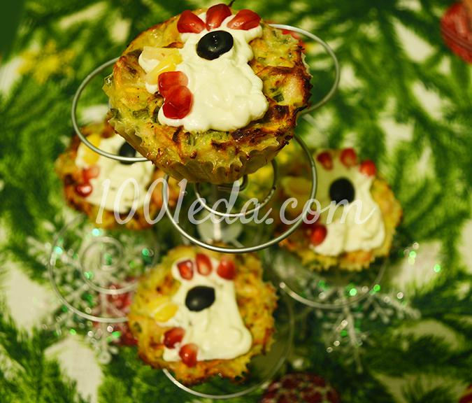 Кабачковые кексы Новогодние петушки 2017: рецепт с пошаговым фото