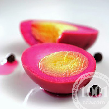 Рецепт розовых яиц 
