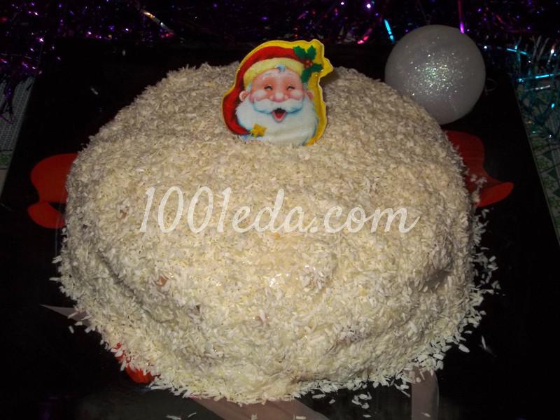 Новогодний бисквитный торт Снежность: рецепт с пошаговым фото