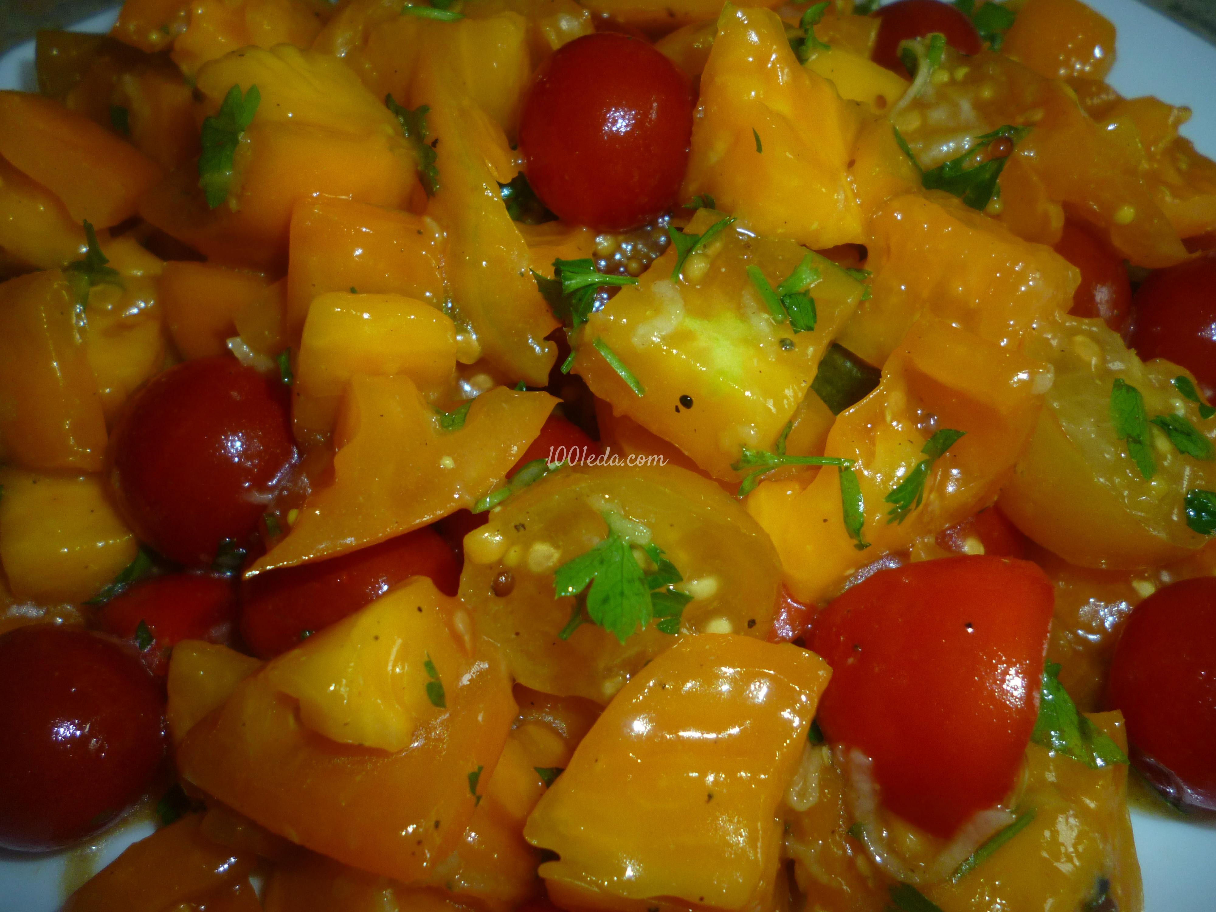 Ароматный салат с помидорами, чесноком и горчицей: рецепт с пошаговым фото - Шаг №3