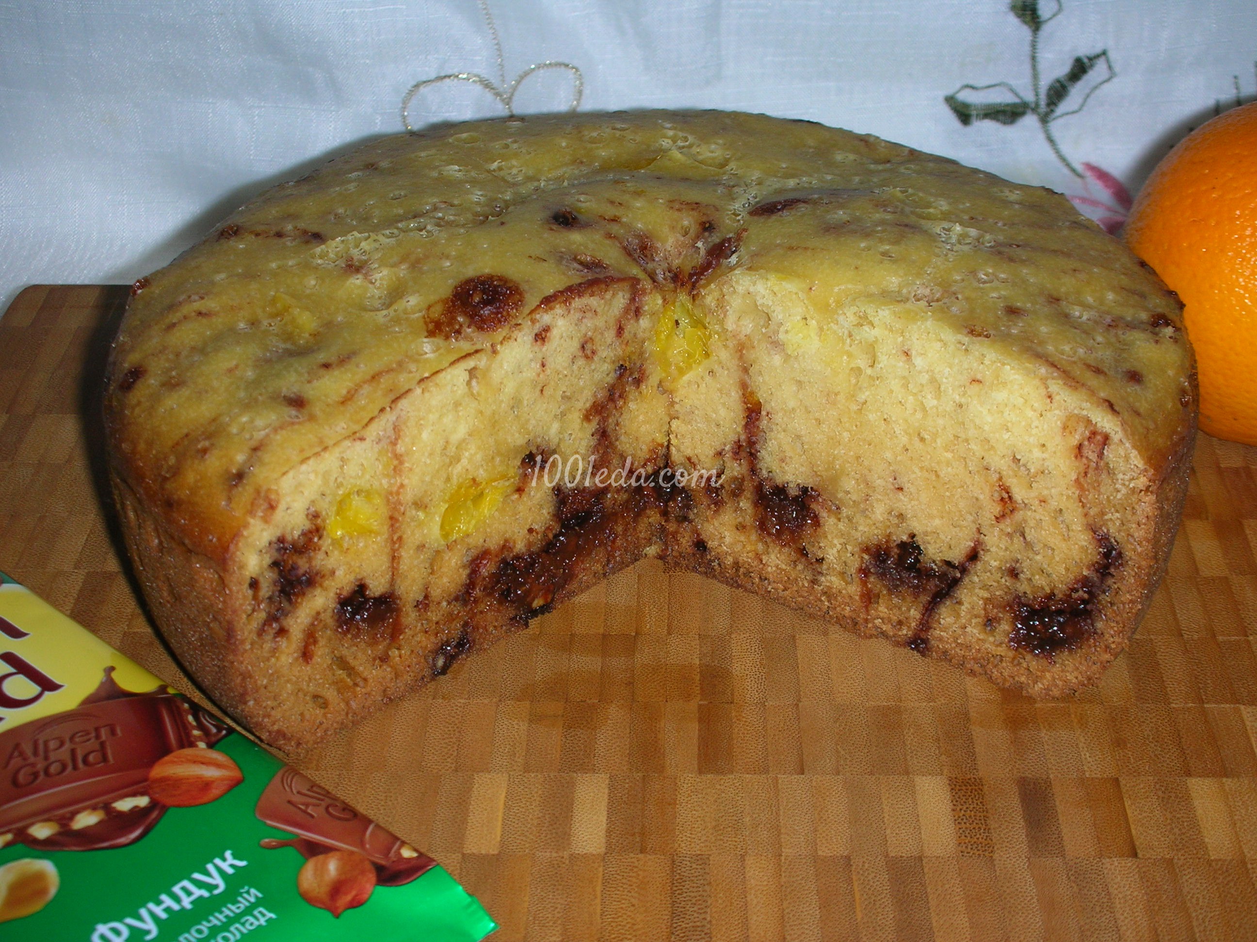 Бисквитный пирог с шоколадом и апельсином в мультиварке - Шаг №14