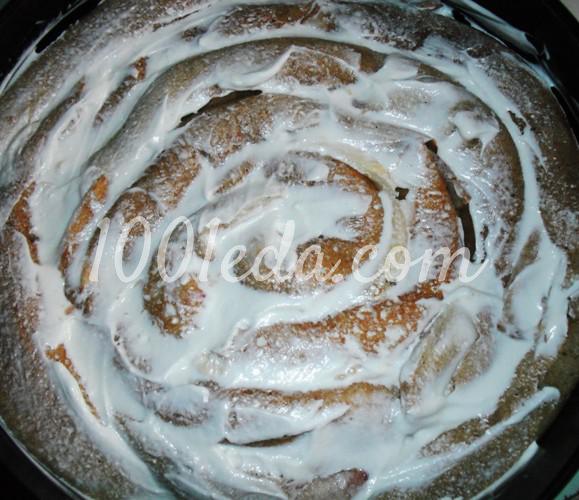 Блинный пирог Улитка с творожным кремом и вишневым желе: рецепт с пошаговым фото - Шаг №11