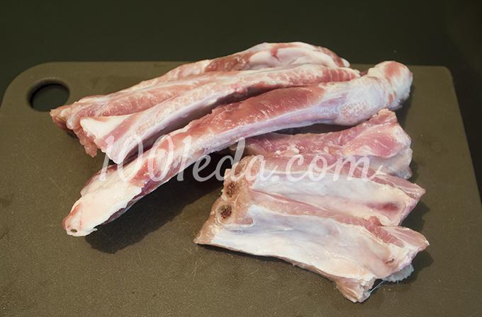 Борщ на свиных ребрах без свеклы: рецепт с пошаговым фото - Шаг №1