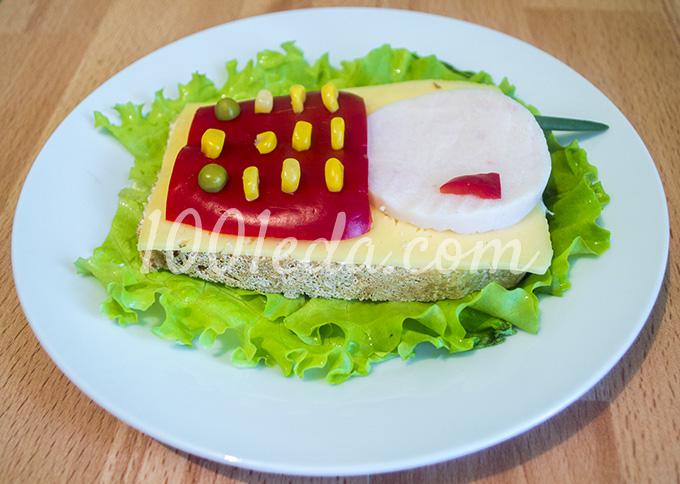 Бутерброд детский Мобильник: рецепт с пошаговым фото - Шаг №7