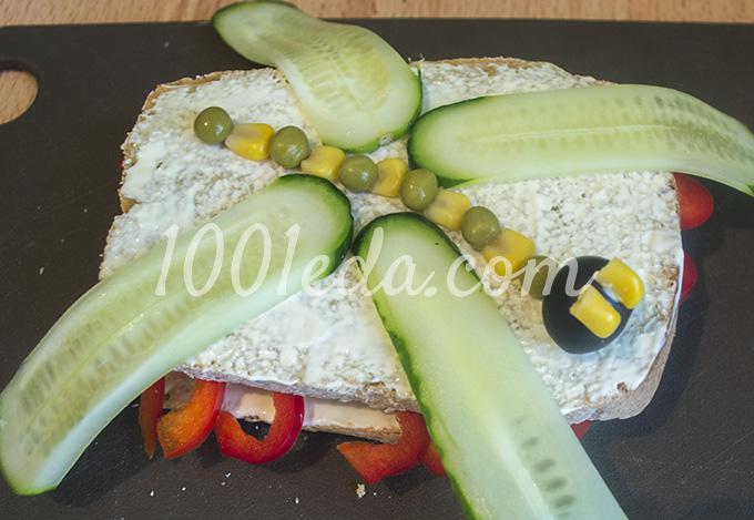 Бутерброд детский Стрекоза: рецепт с пошаговым фото - Шаг №11