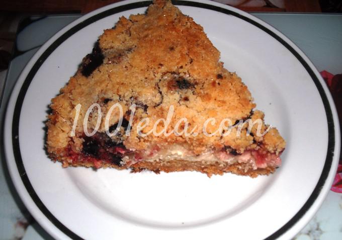 Насыпной пирог с творогом и вишней: рецепт с пошаговым фото