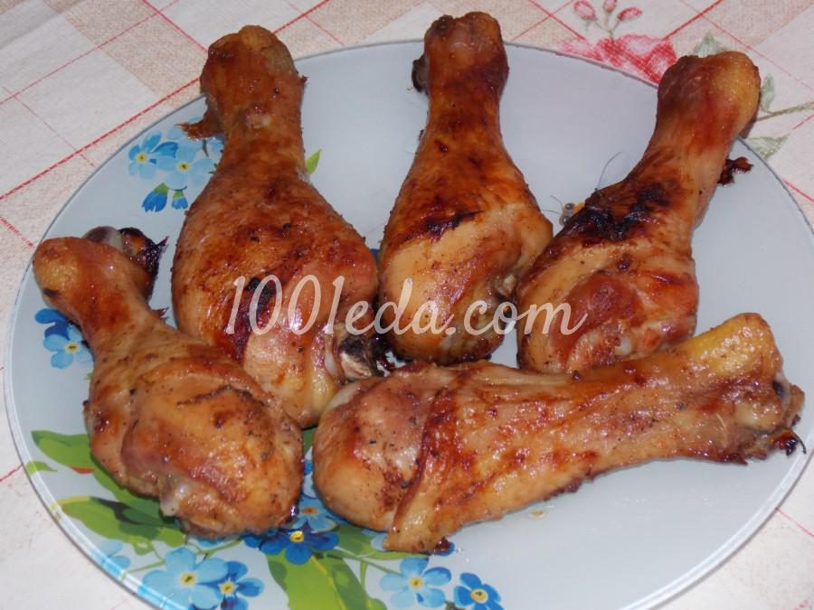Куриные голени, запечённые в соевом соусе с аджикой