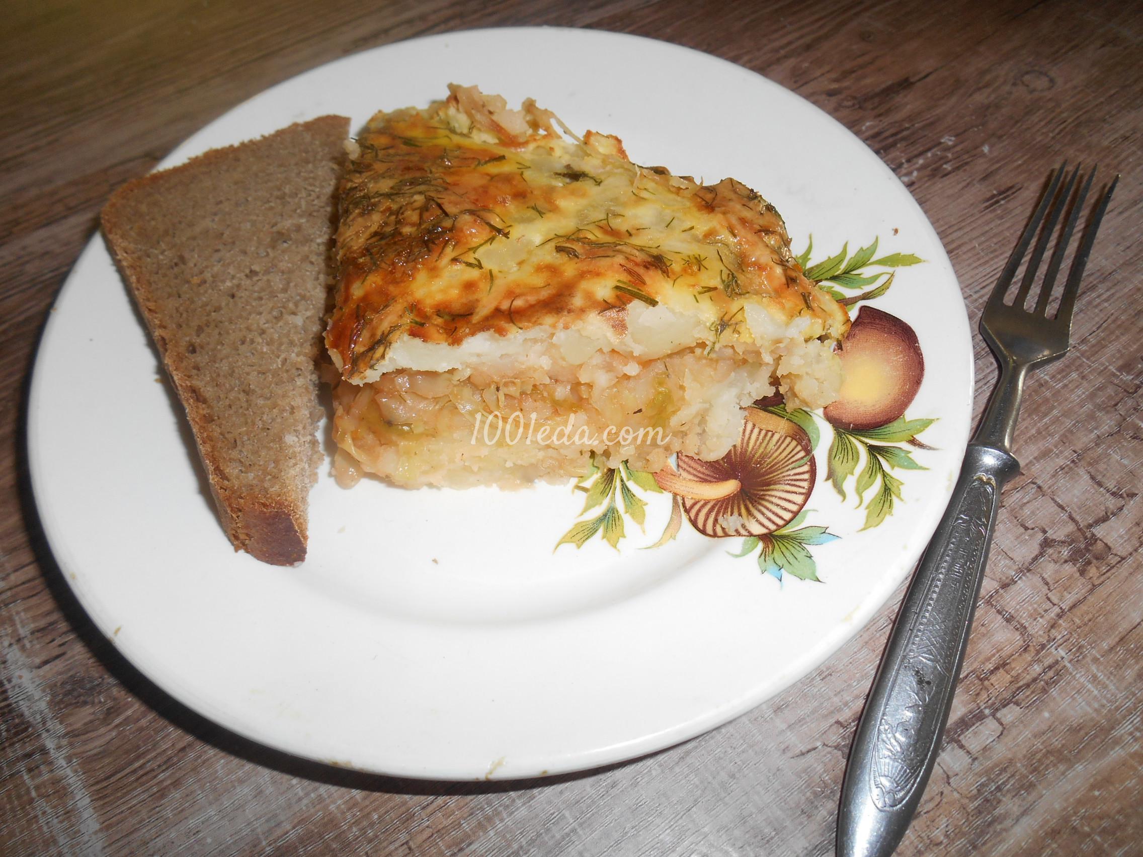 Запеканка из картофельного пюре  с капустой: рецепт с пошаговым фото