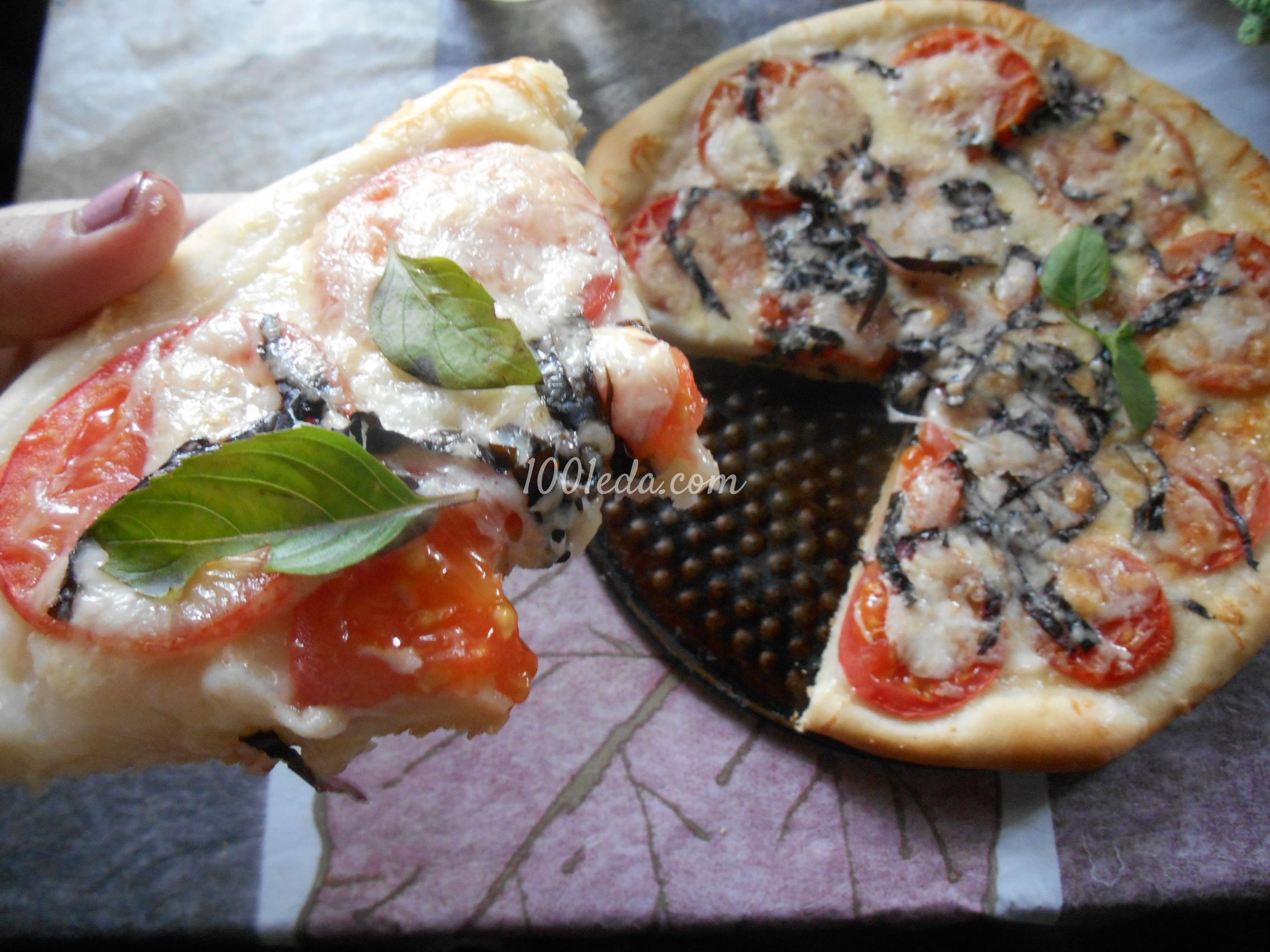 Пицца с помидорами, моцареллой и базиликом а-ля Капрезе: рецепт с пошаговым фото