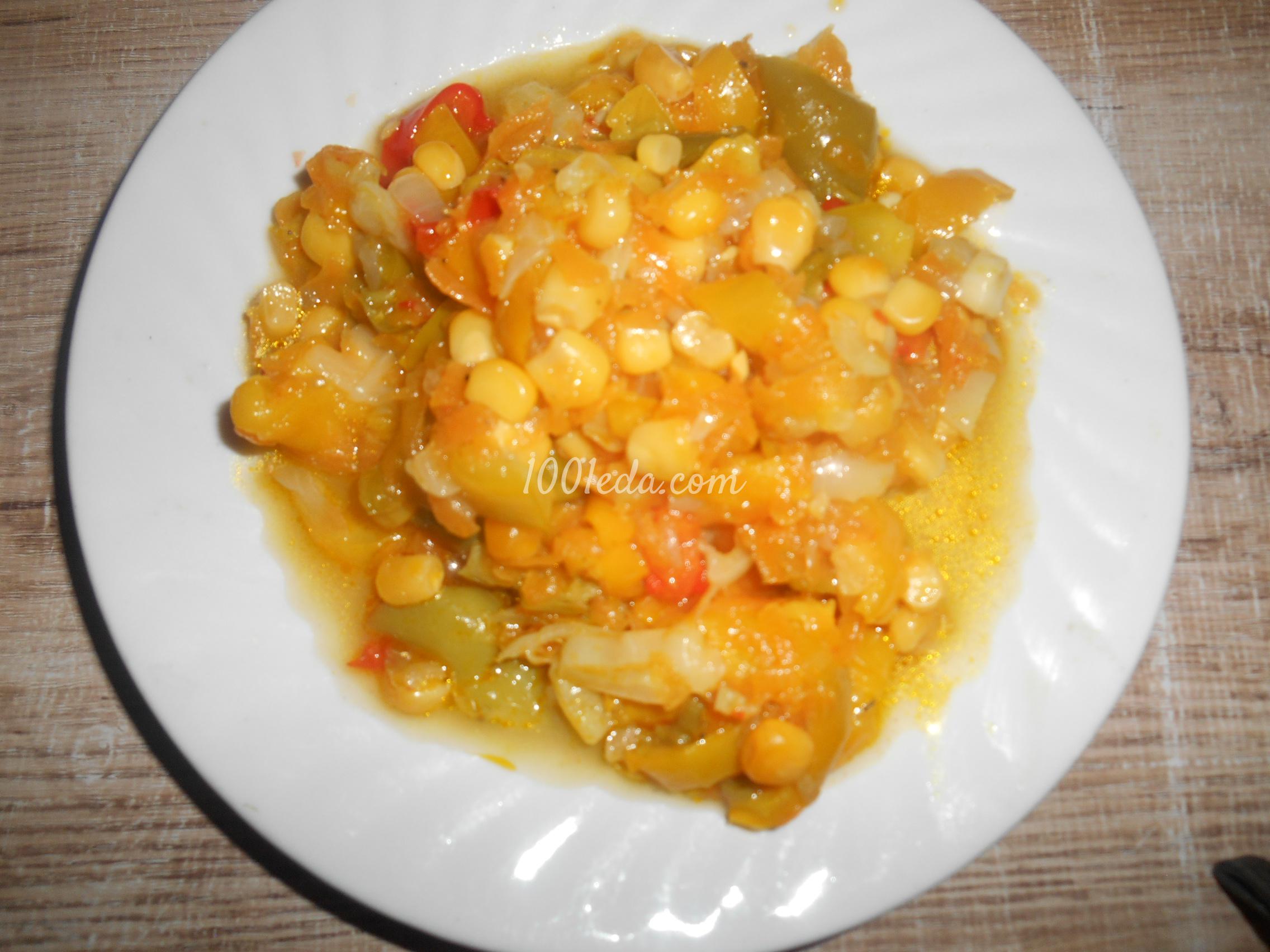 Гарнир из болгарского перца с  кукурузой: рецепт с пошаговым фото 