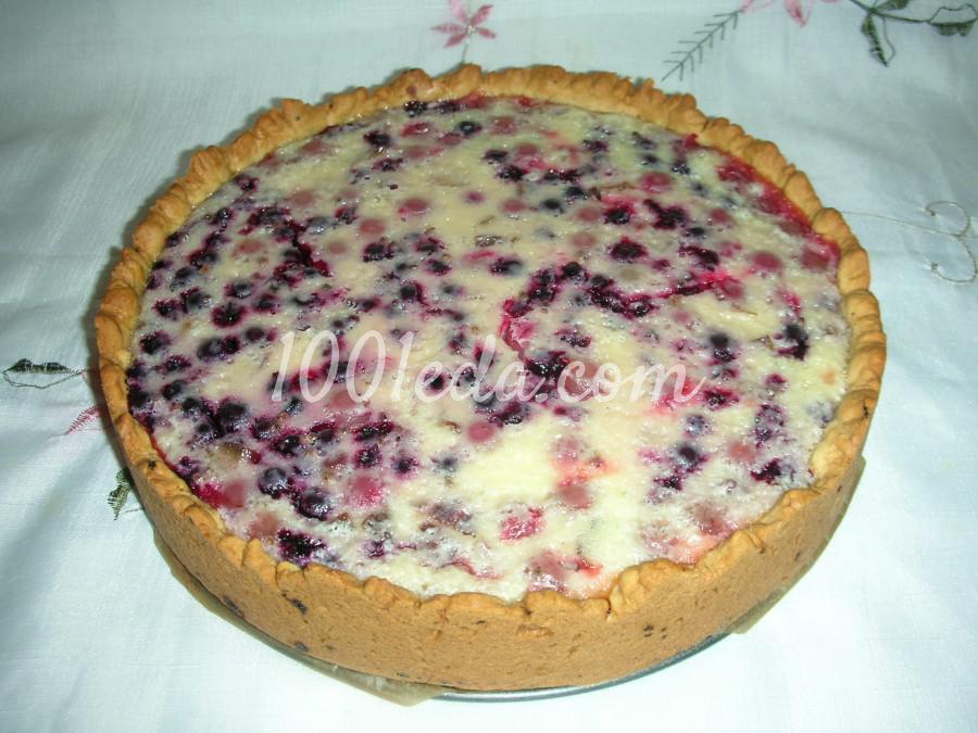 Песочный пирог с ягодами в сметанной заливке: рецепт с пошаговым фото