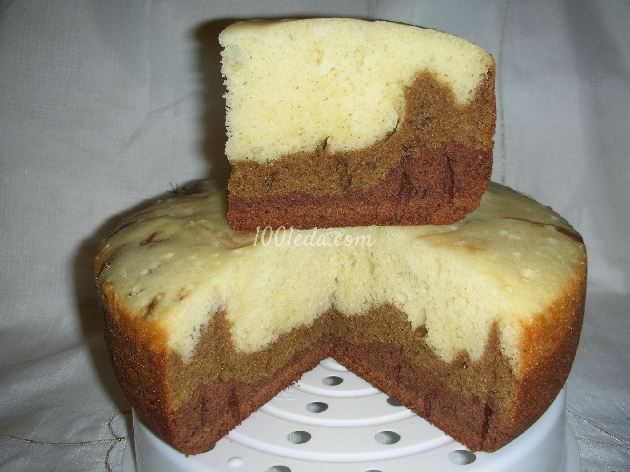 Бисквитный пирог Три вкуса в МВ: рецепт с пошаговым фото