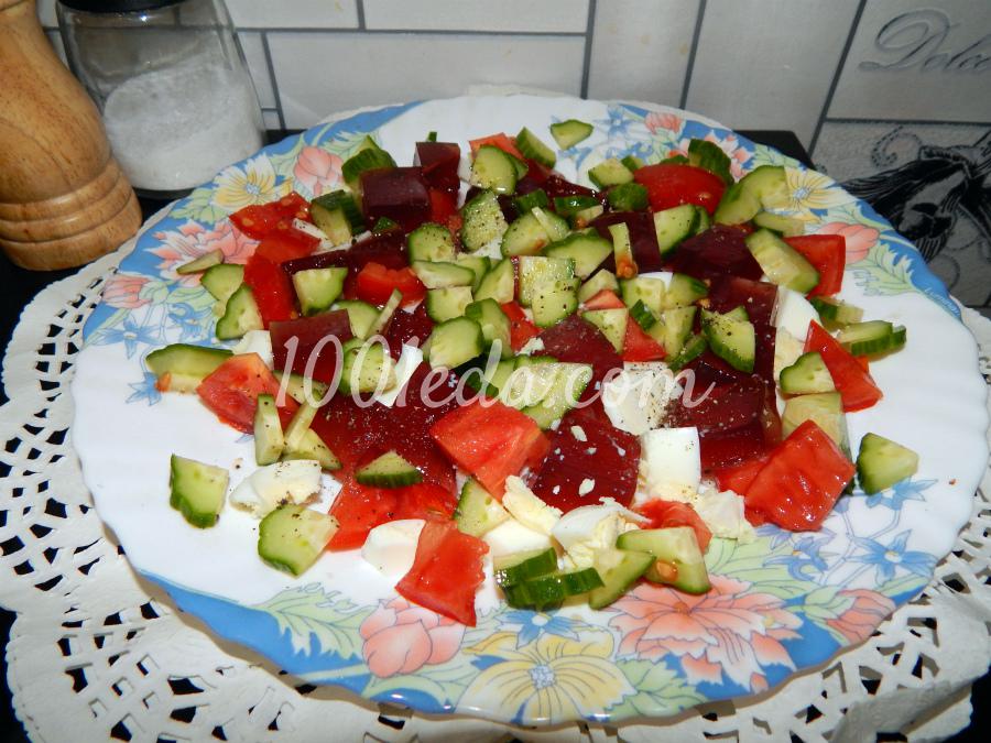 Овощной салат со свекольным желе