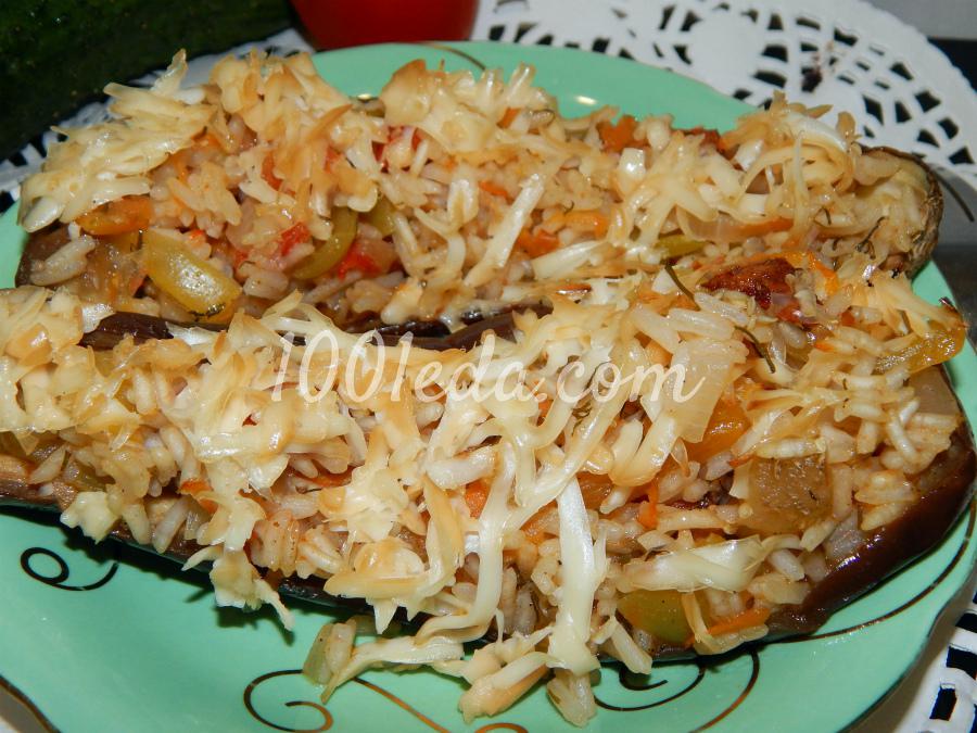 Фаршированные лодочки из баклажана с рисом и овощами: рецепт с пошаговым фото