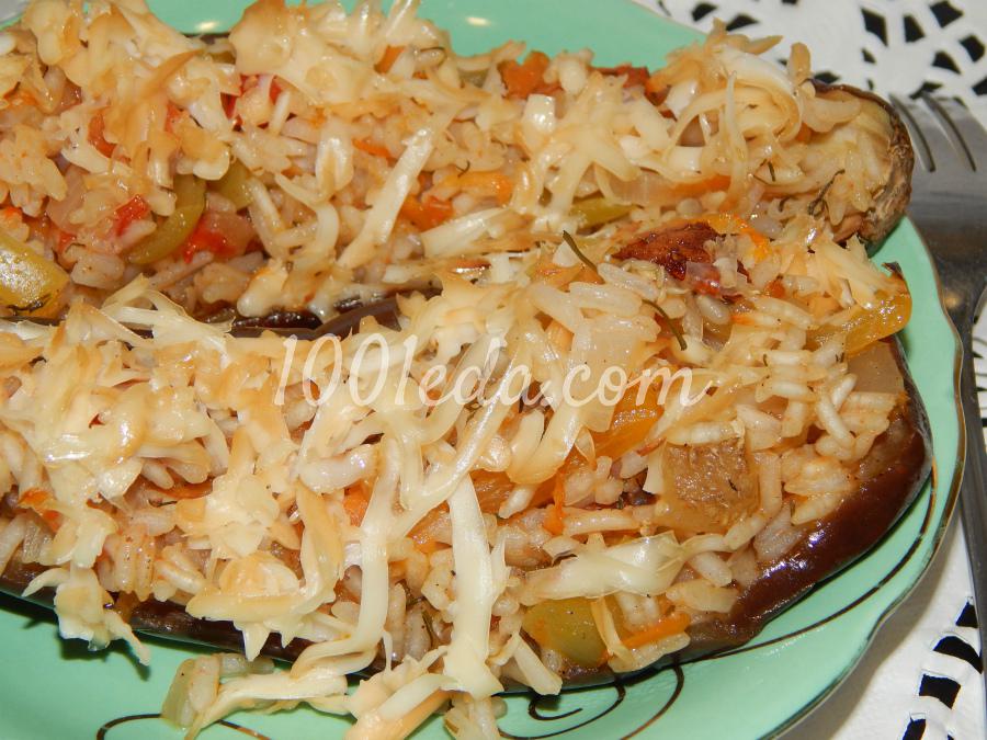Фаршированные лодочки из баклажана с рисом и овощами: рецепт с пошаговым фото