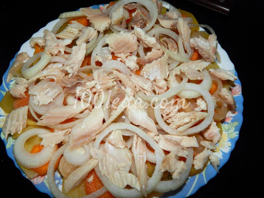 Овощная тарелка с рыбой горячего копчения: рецепт с пошаговым фото