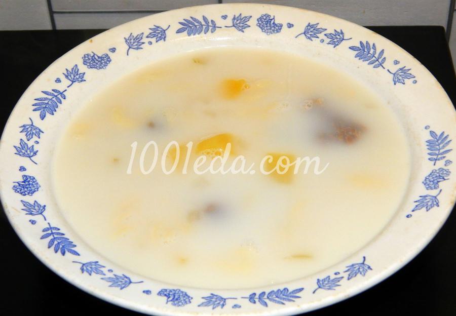 Молочный суп с мясом и макаронами