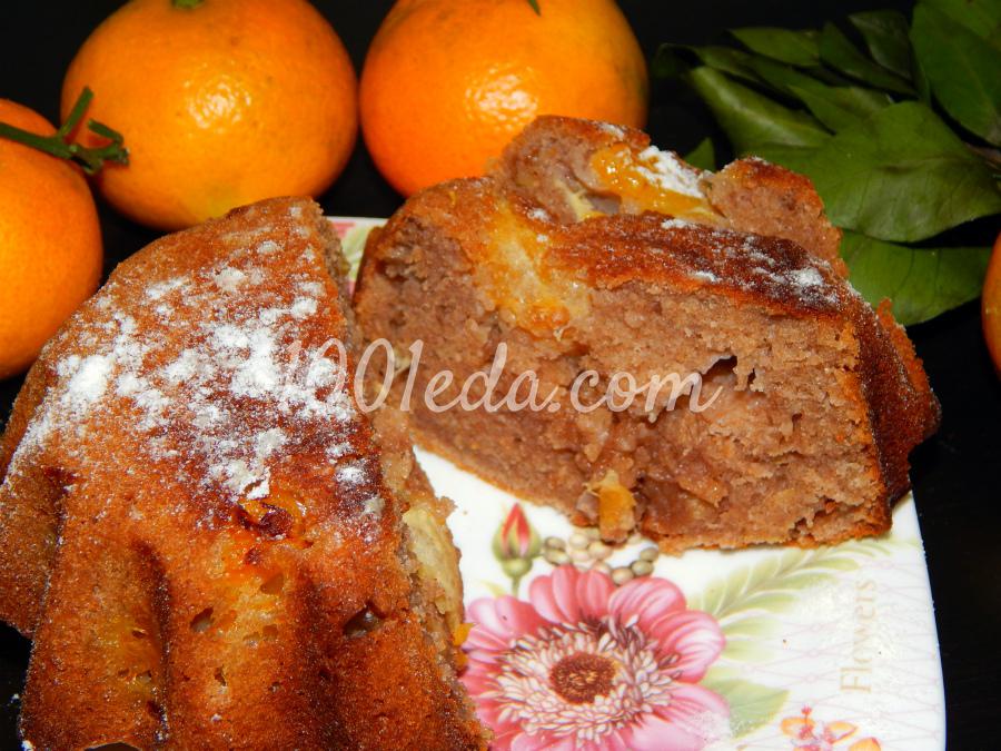 Кекс из цельнозерновой муки с мандаринами и грецкими орехами: рецепт с пошаговым фото