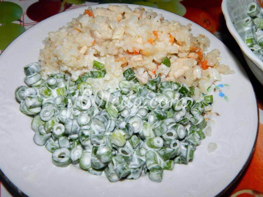 Салат из зеленого пера и стрелок лука