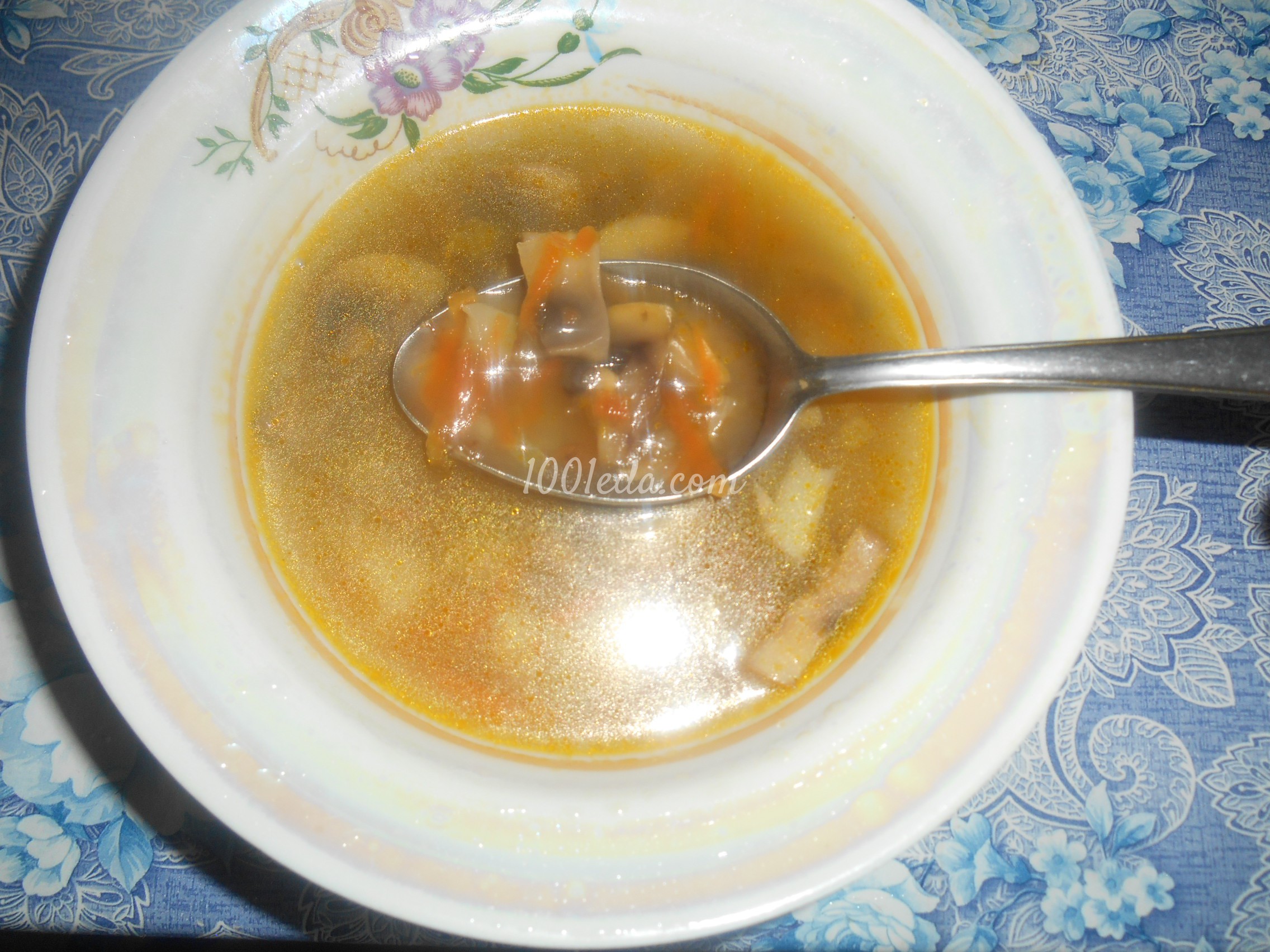 Постный гречневый суп с шампиньонами.