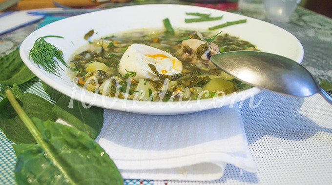 Зеленый суп с яйцом пашот в мультиварке: рецепт с пошаговым фото