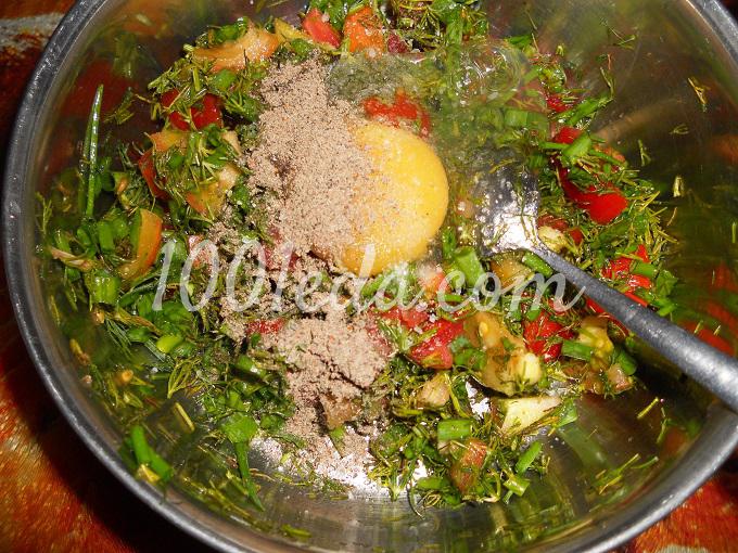 Домашние лепешки с помидорами и зеленью: рецепт с пошаговым фото - Шаг №6