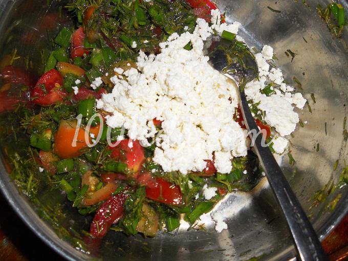 Домашние лепешки с помидорами и зеленью: рецепт с пошаговым фото - Шаг №7