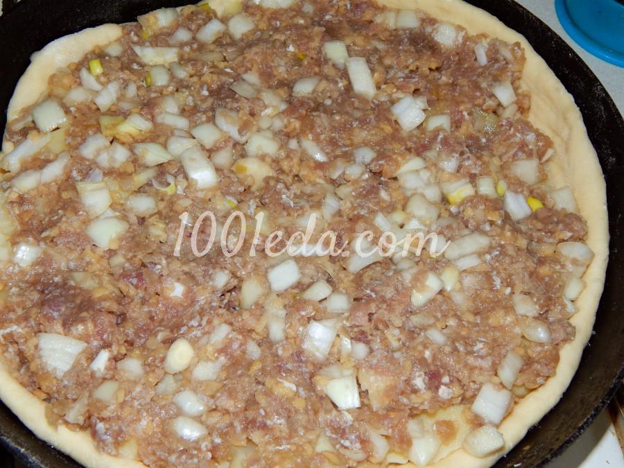 Дрожжевой пирог с мясом и картофелем: рецепт с пошаговым фото - Шаг №5