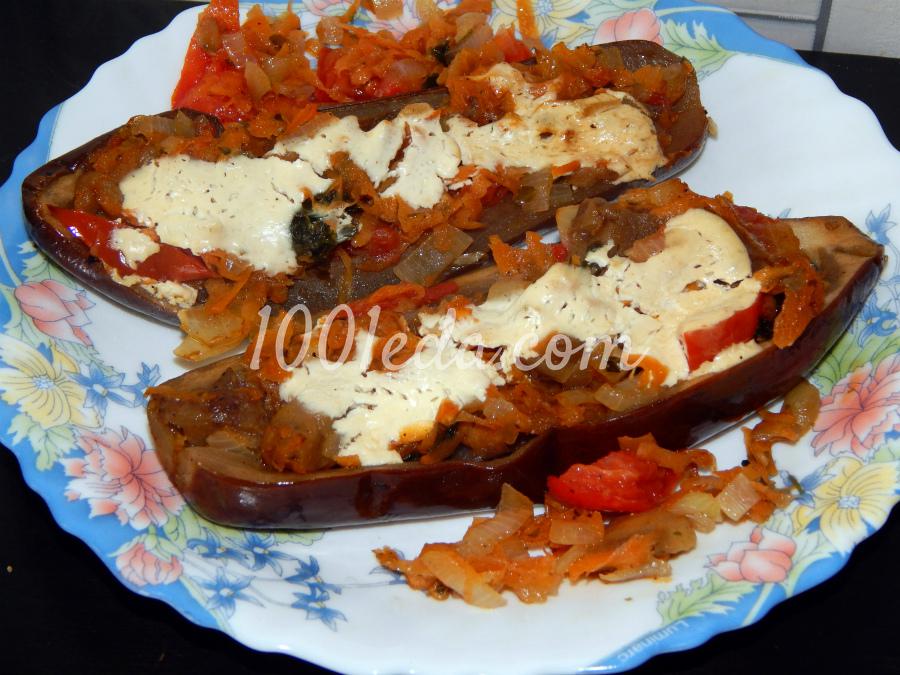Баклажаны, фаршированные овощной зажаркой: рецепт с пошаговым фото - Шаг №4