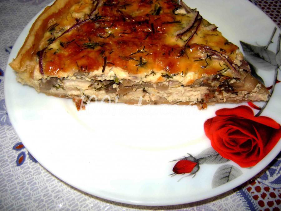 Французский пирог-киш с курицей и грибами для настоящих мужчин