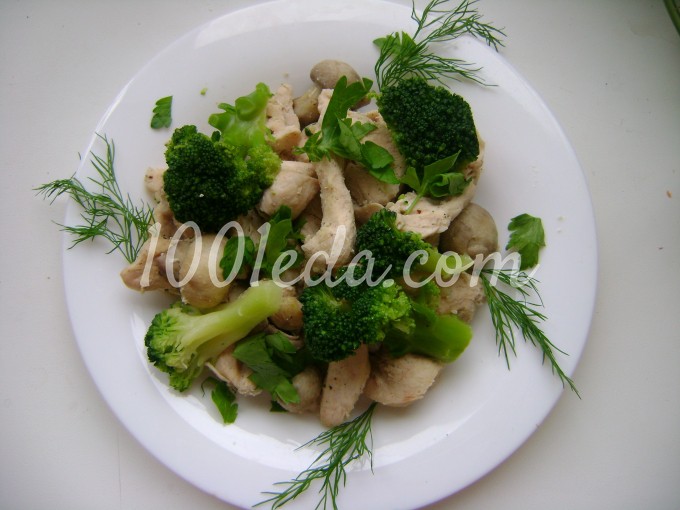 Курица на пару с грибами и брокколи: рецепт с пошаговым фото