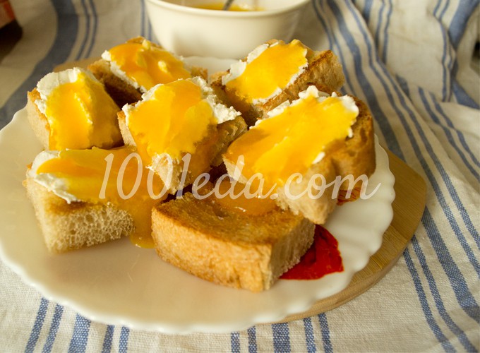 Греночки с домашним сливочным сыром и мандариновым вареньем на завтрак: рецепт с пошаговым фото - Шаг №5