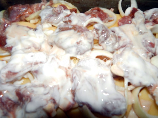 Кабачково-картофельная лазанья с мясом и грибами - Шаг №6